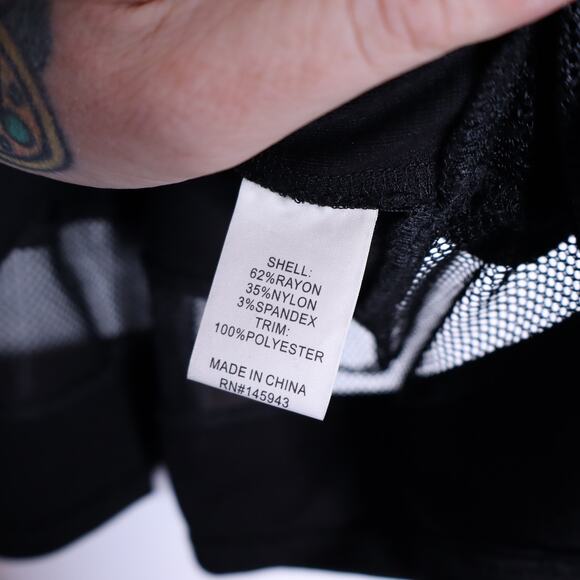 CHELSEA & WALKER Crew Split Elbow Top Black Mesh Long Sleeve Casual Women's L - Picture 11 of 11